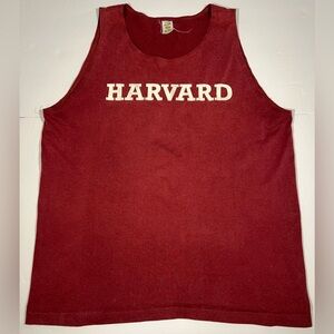 Vintage 70s 80s Medallion Harvard University Graphic Tank Top Burgundy Size XL